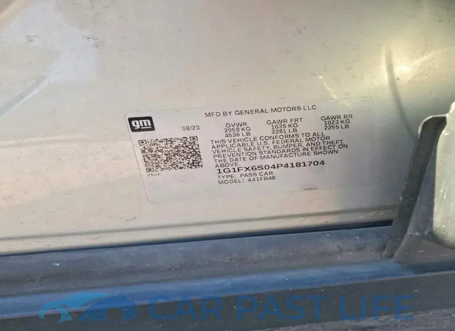 1G1FX6S04P4181704# 12