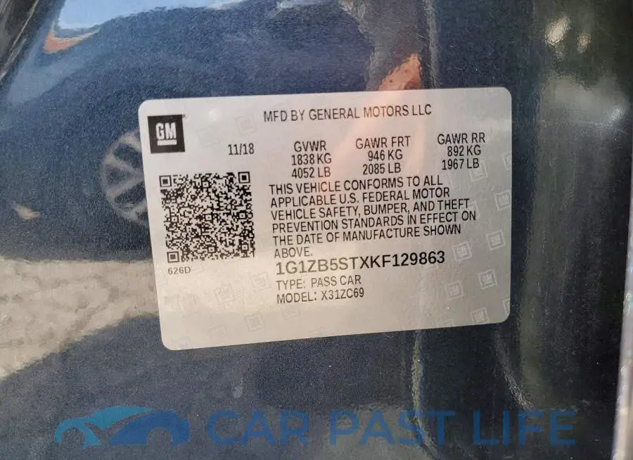 1G1ZB5STXKF129863# 13