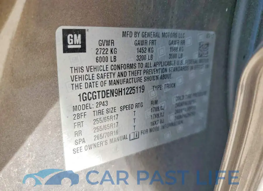 1GCGTDEN9H1225119# 12