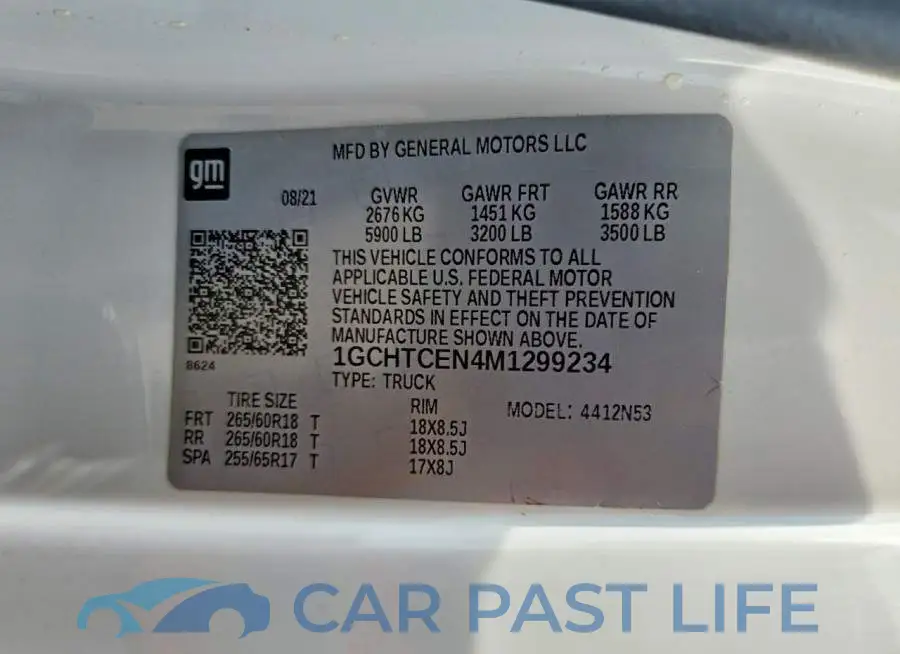 1GCHTCEN4M1299234# 12