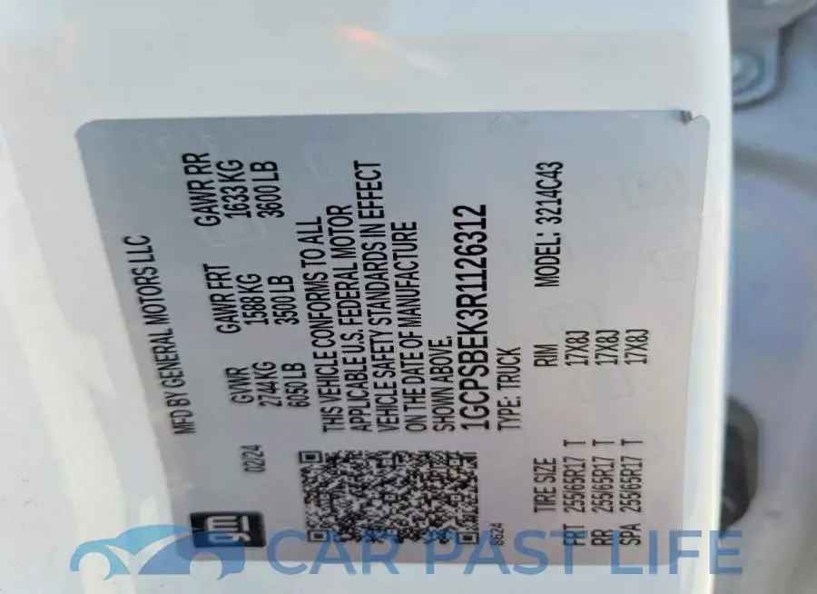 1GCPSBEK3R1126312# 13