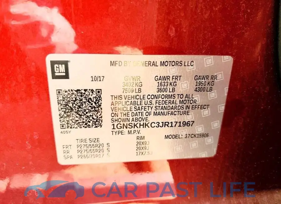 1GNSKHKC3JR171967# 12