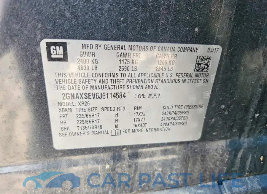 2GNAXSEV6J6114584# 13