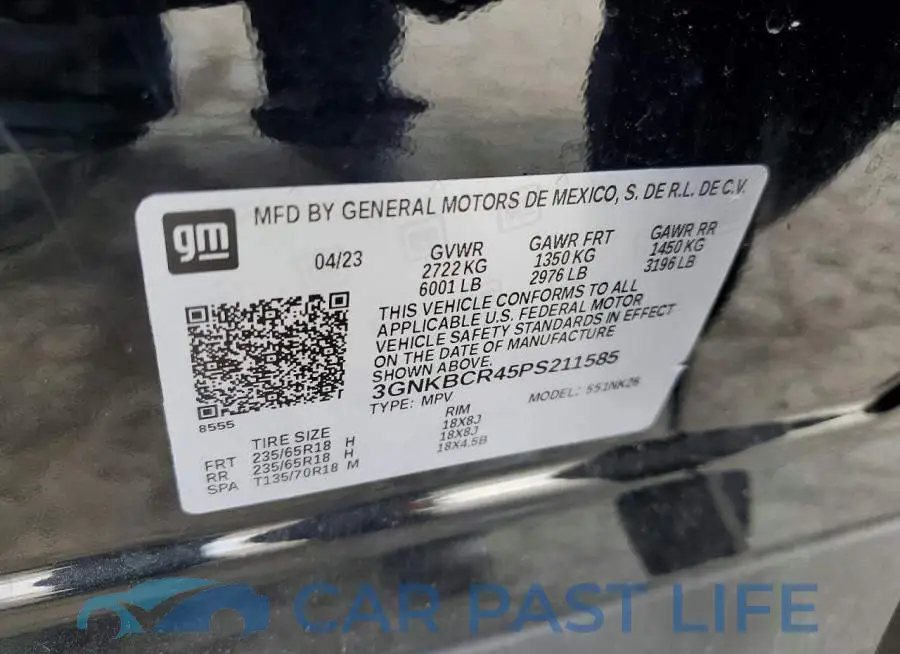 3GNKBCR45PS211585# 13