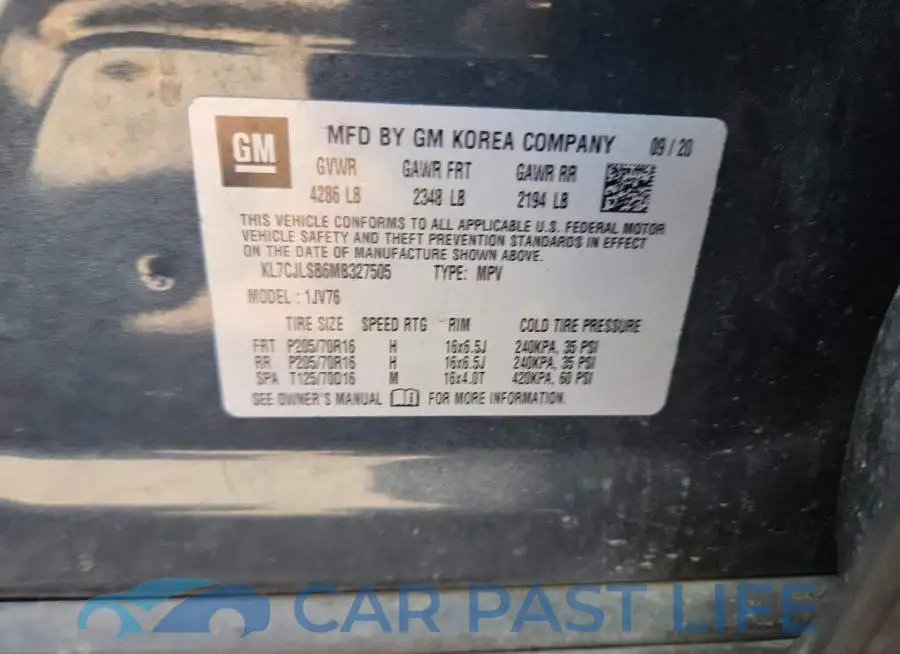 KL7CJLSB6MB327505# 13