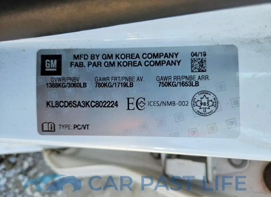 KL8CD6SA3KC802224# 12