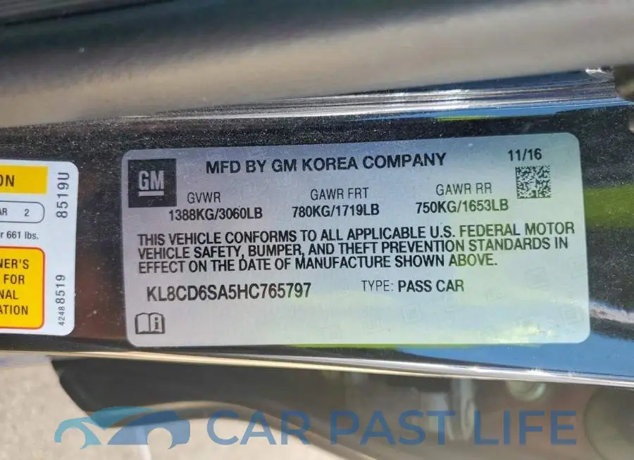 KL8CD6SA5HC765797# 12