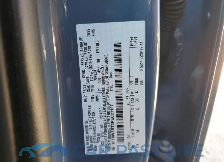 1FT8W3BT3PEC23107# 12