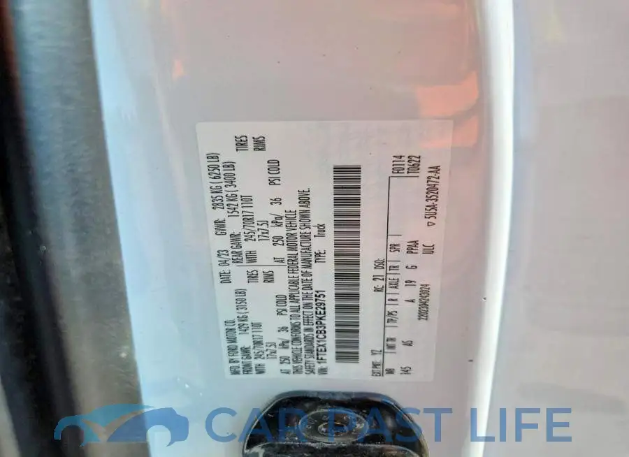 1FTEX1CB3PKE29751# 12