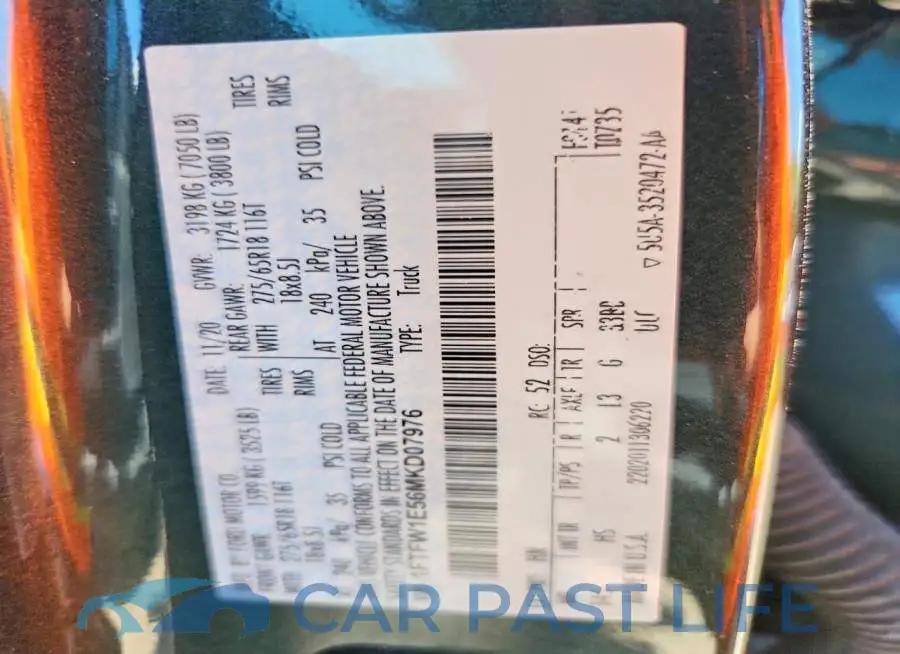 1FTFW1E56MKD07976# 12