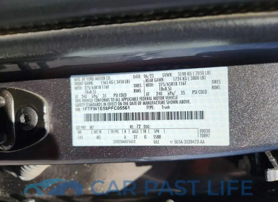 1FTFW1E58PFC05561# 12