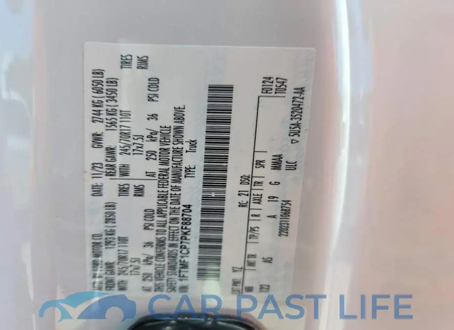 1FTMF1CP7PKF88704# 12