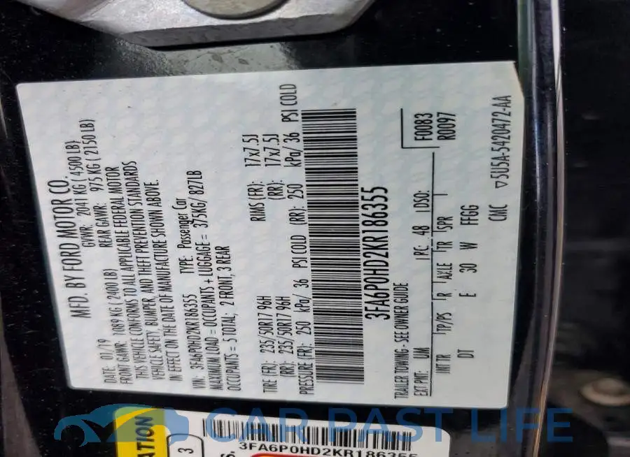 3FA6P0HD2KR186355# 12