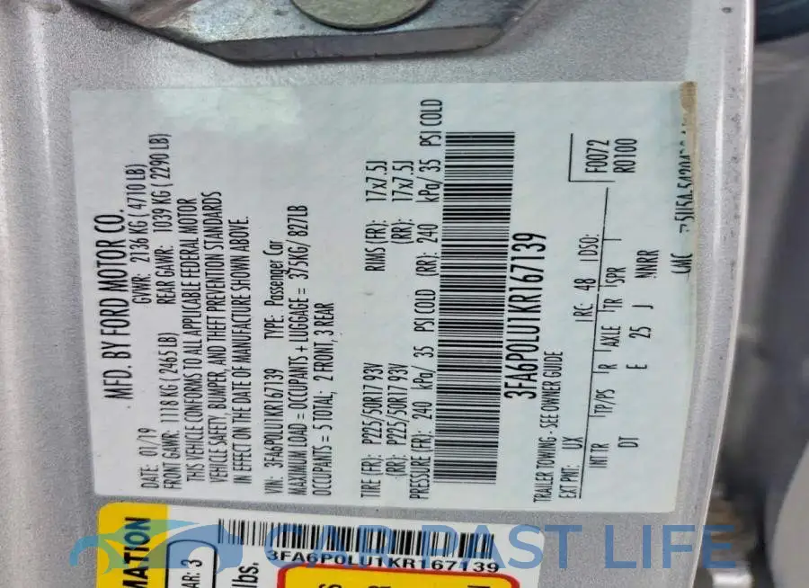 3FA6P0LU1KR167139# 12