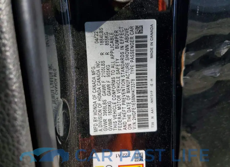 2HGFE1E58NH473378# 12