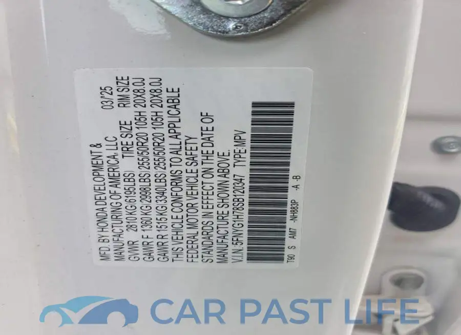 5FNYG1H78SB120347# 13