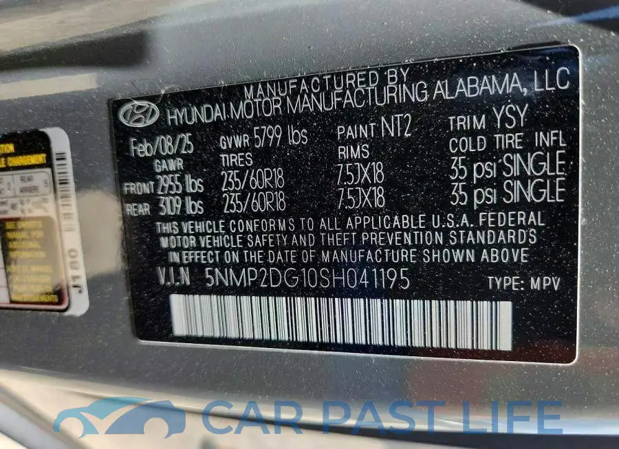 5NMP2DG10SH041195# 14