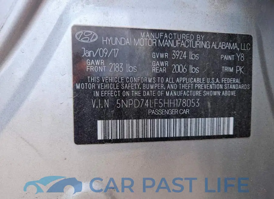 5NPD74LF5HH178053# 13