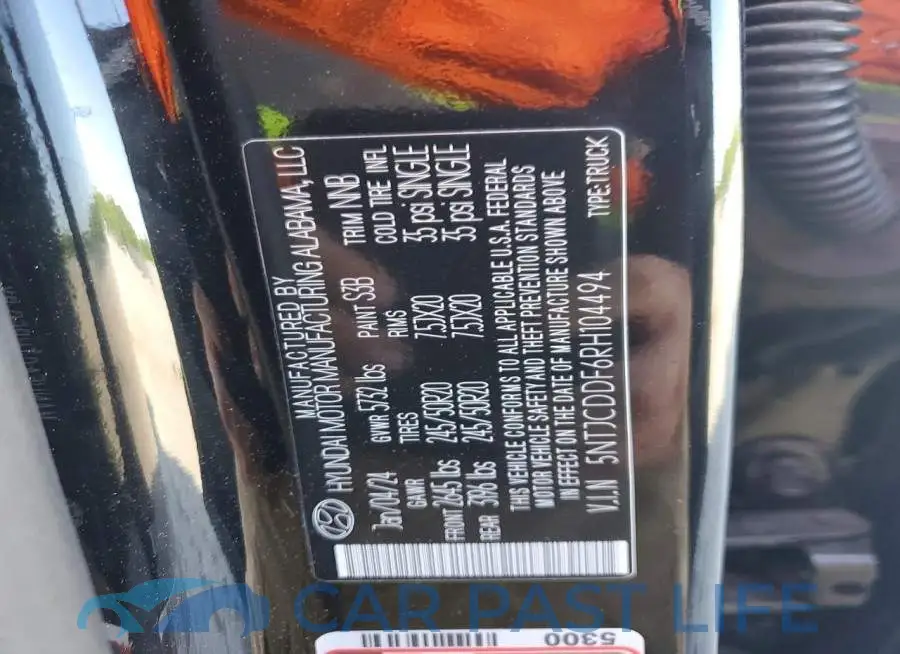 5NTJCDDF6RH104494# 12