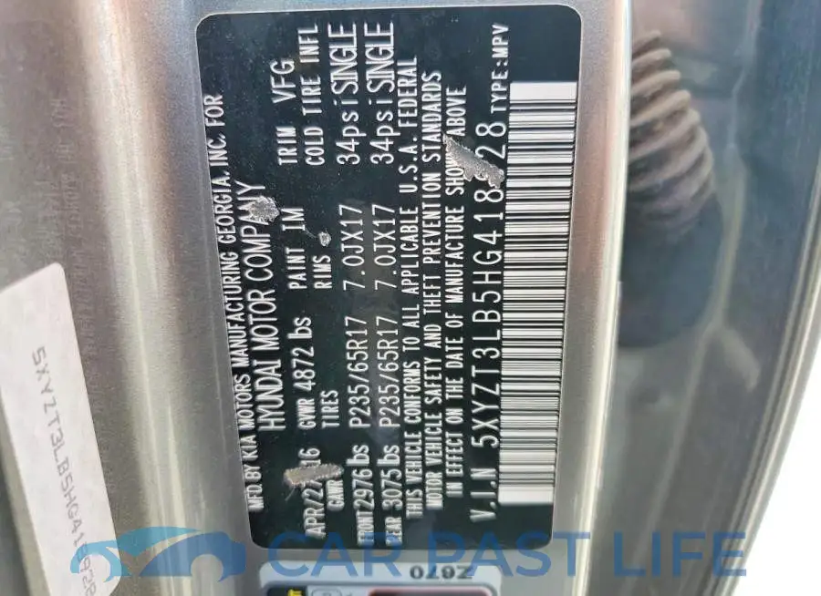 5XYZT3LB5HG418928# 13