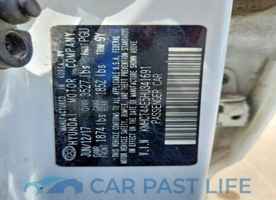 KMHCT4AE5HU341691# 12