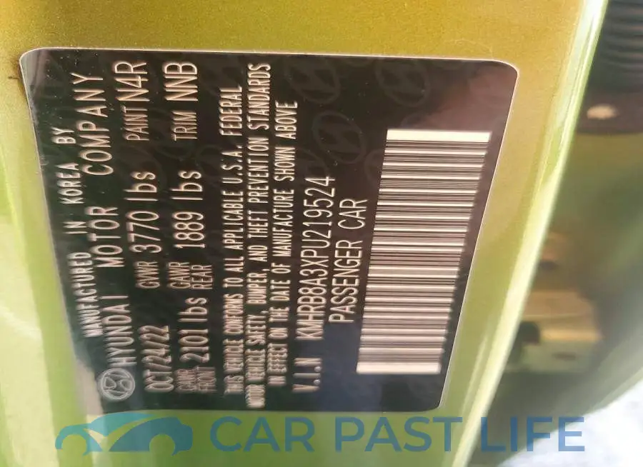 KMHRB8A3XPU219524# 12
