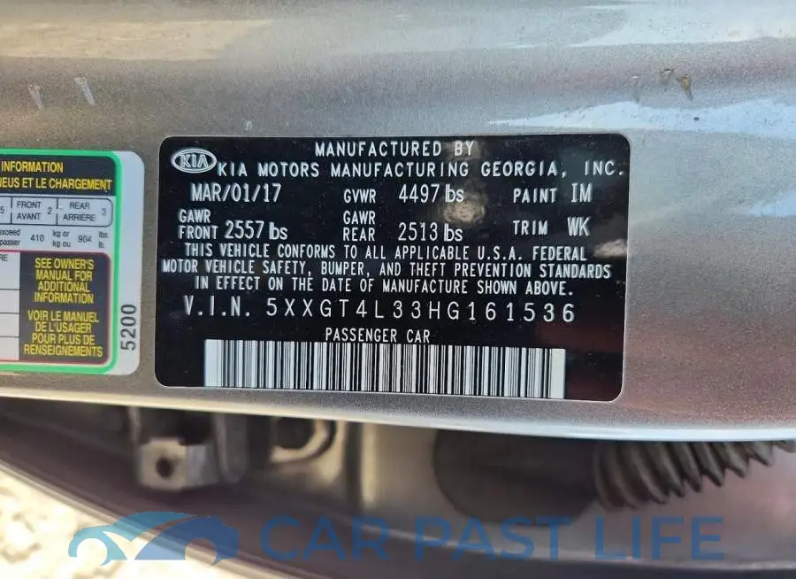5XXGT4L33HG161536# 12
