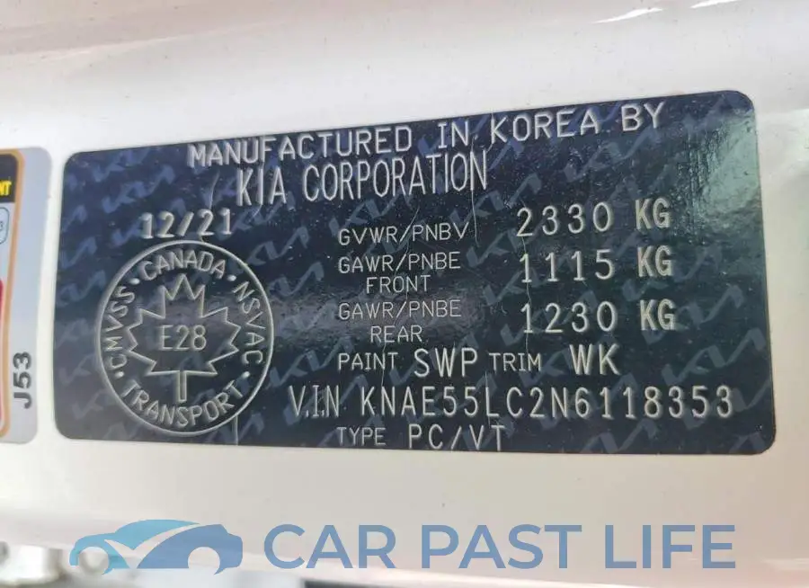 KNAE55LC2N6118353# 12