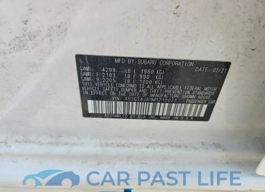 4S3GTAJ61M1712077# 12