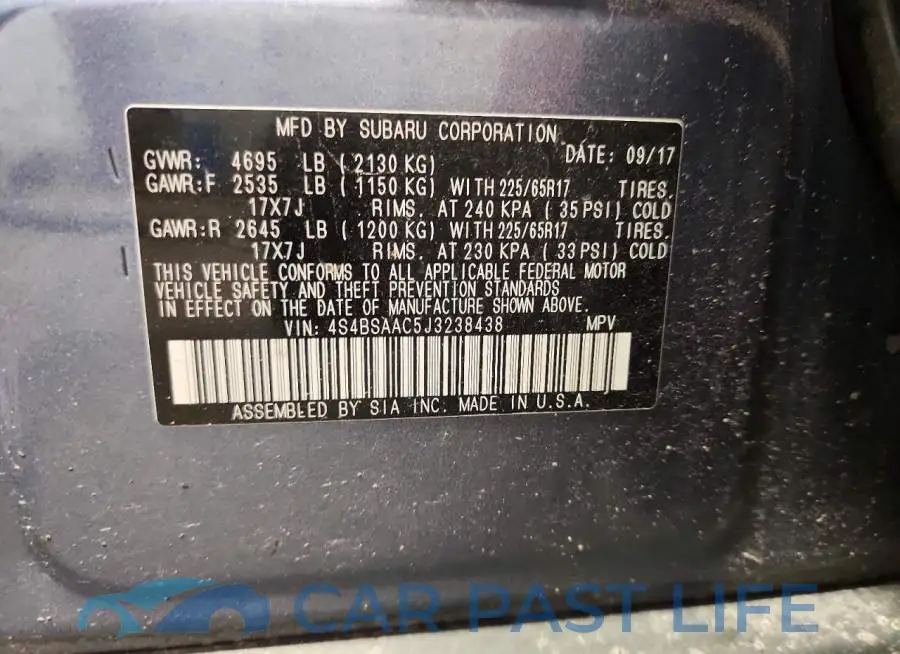 4S4BSAAC5J3238438# 13