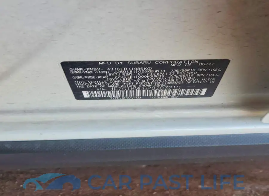 JF2GTHMC6P8207210# 13
