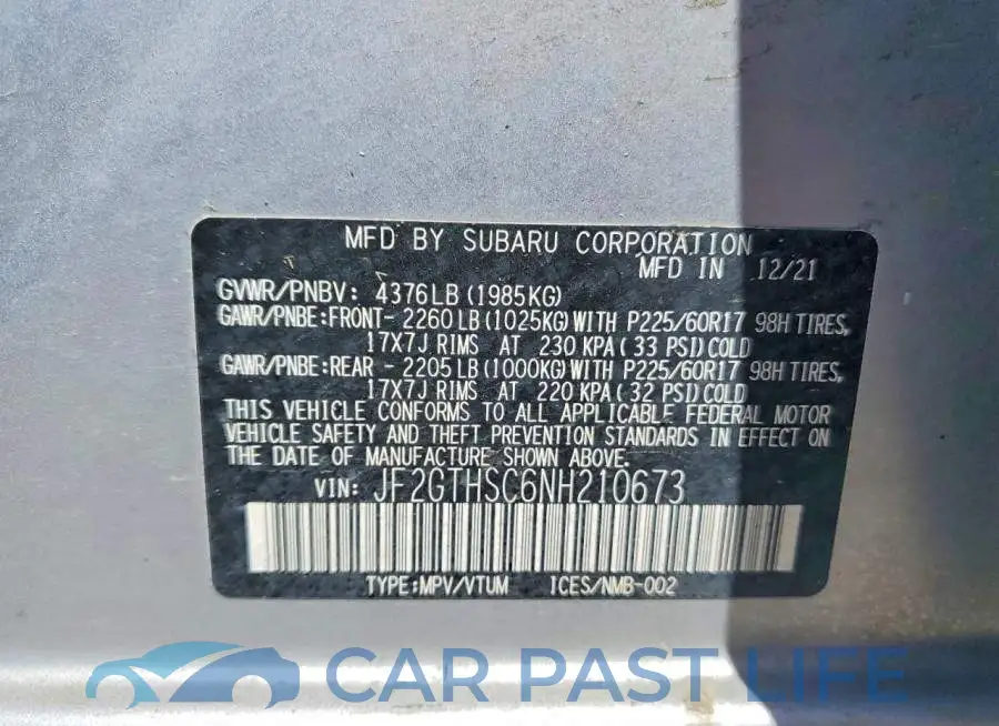JF2GTHSC6NH210673# 13