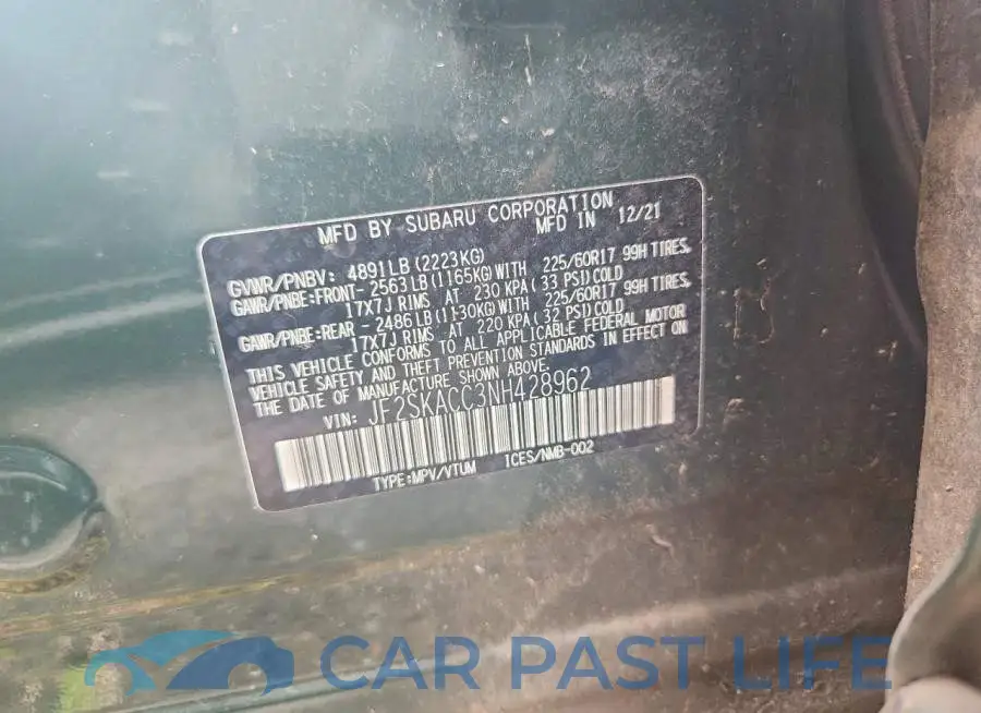 JF2SKACC3NH428962# 13