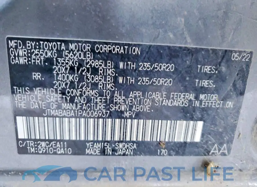 JTMABABA1PA006937# 13