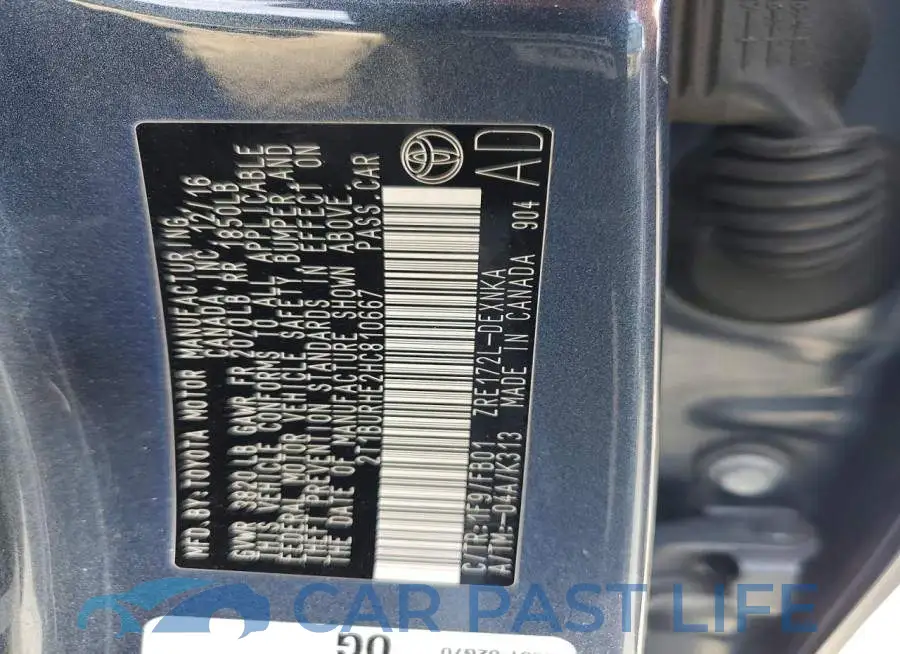 2T1BURHE2HC810667# 12