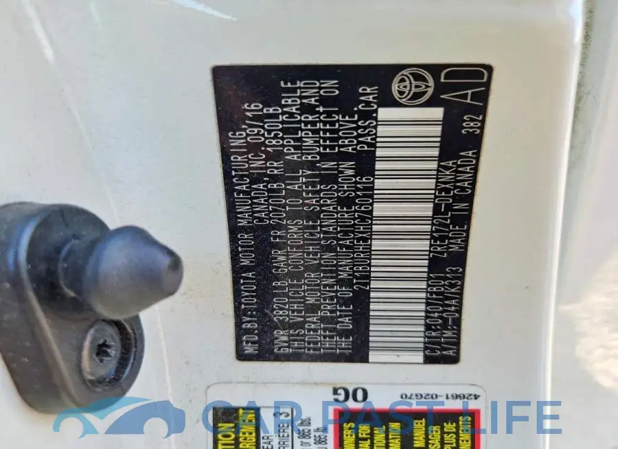 2T1BURHEXHC760116# 12