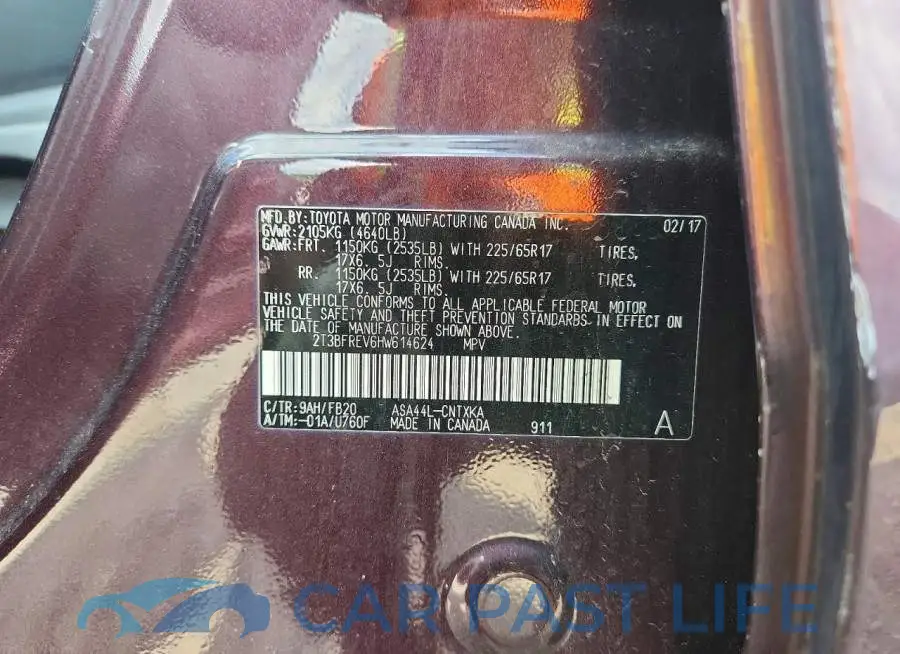 2T3BFREV6HW614624# 13