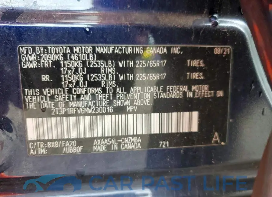 2T3P1RFV6MW230016# 13