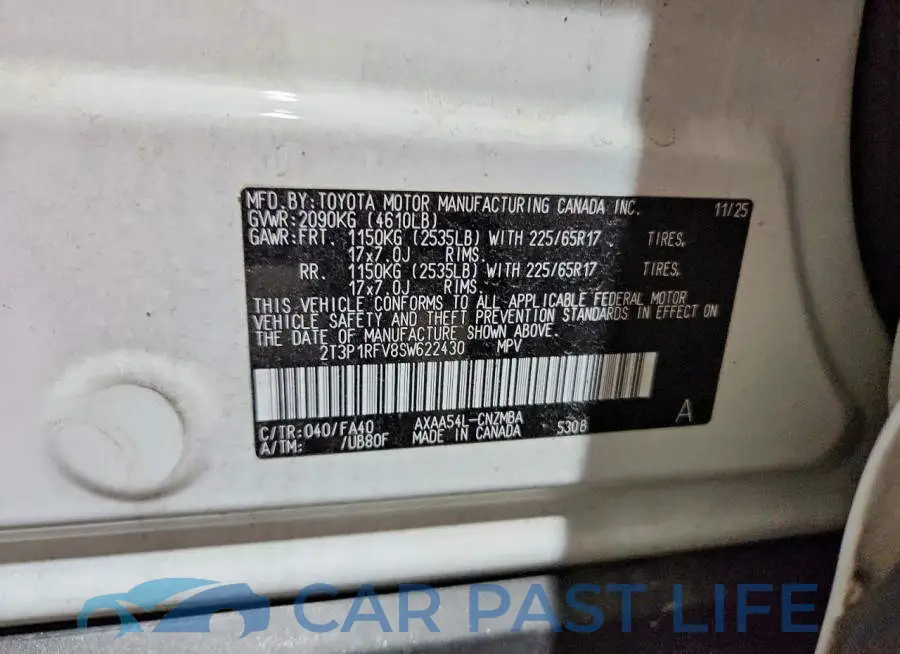 2T3P1RFV8SW622430# 12