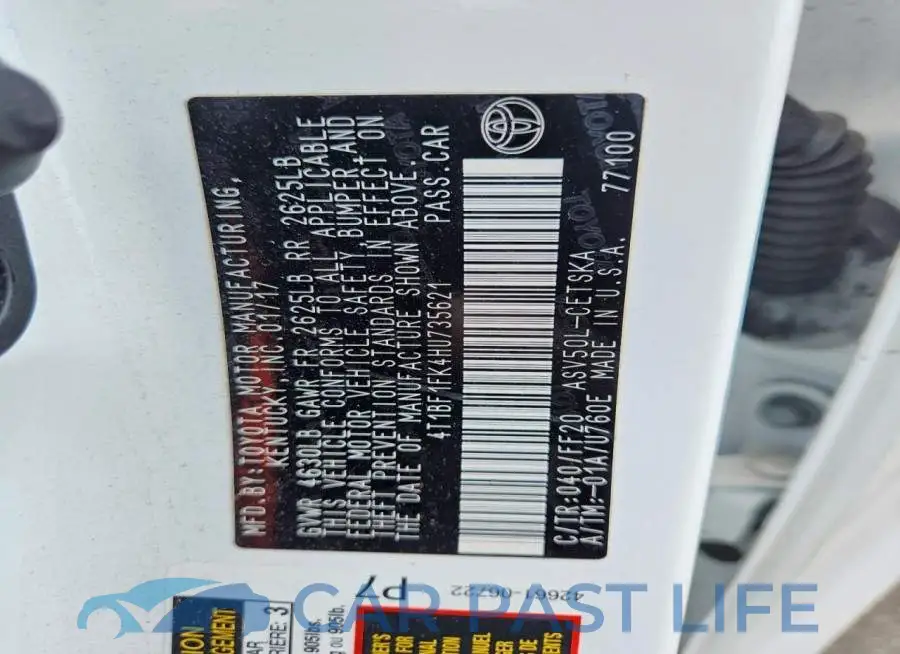 4T1BF1FK4HU735621# 12