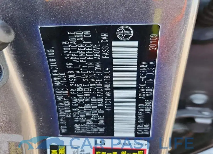4T1C11AK1MU418304# 12