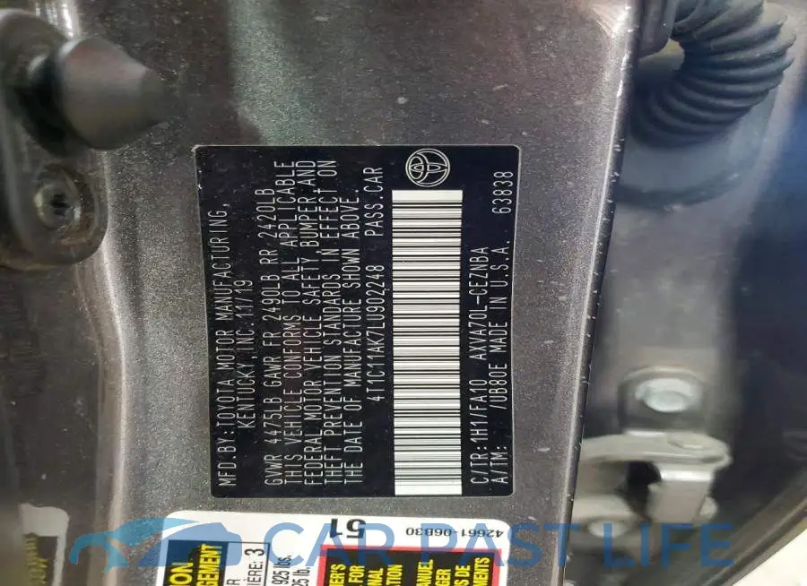 4T1C11AK7LU902248# 12