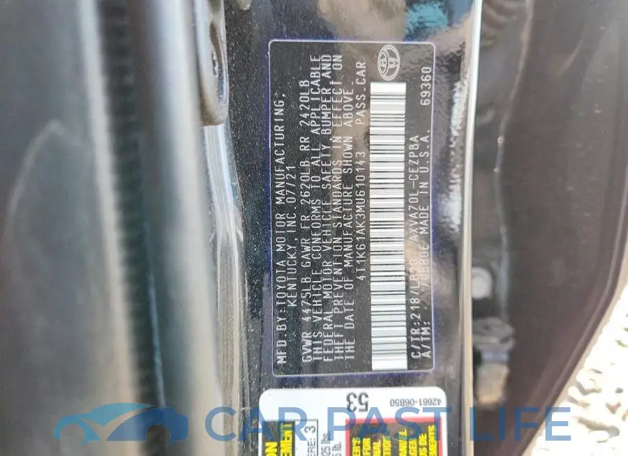 4T1K61AK3MU610143# 12