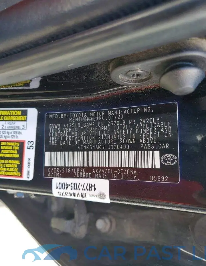 4T1K61AK5LU920499# 12