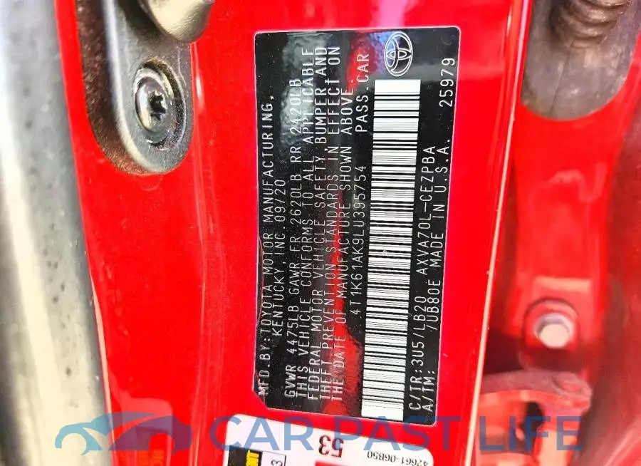 4T1K61AK9LU395754# 12