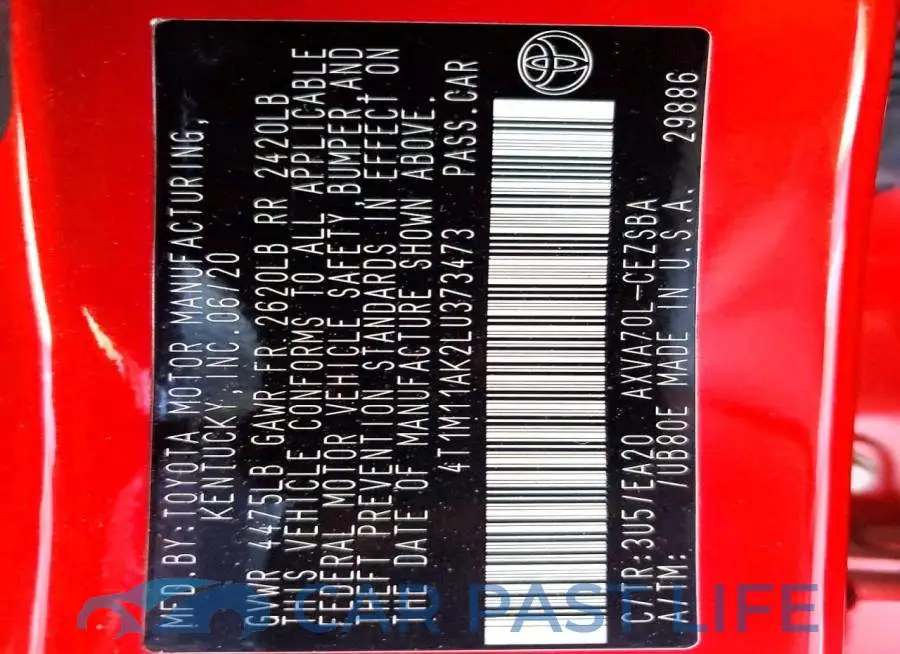 4T1M11AK2LU373473# 12