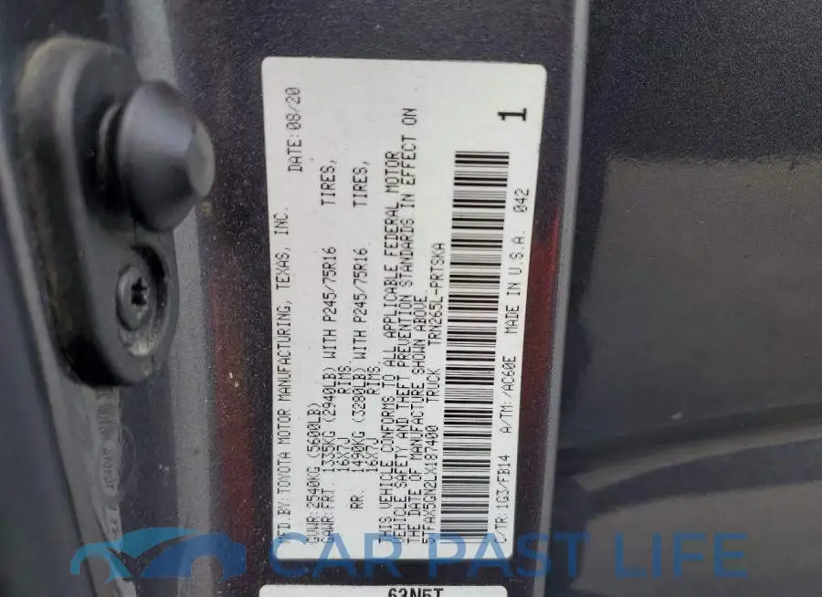 5TFAX5GN2LX187400# 12