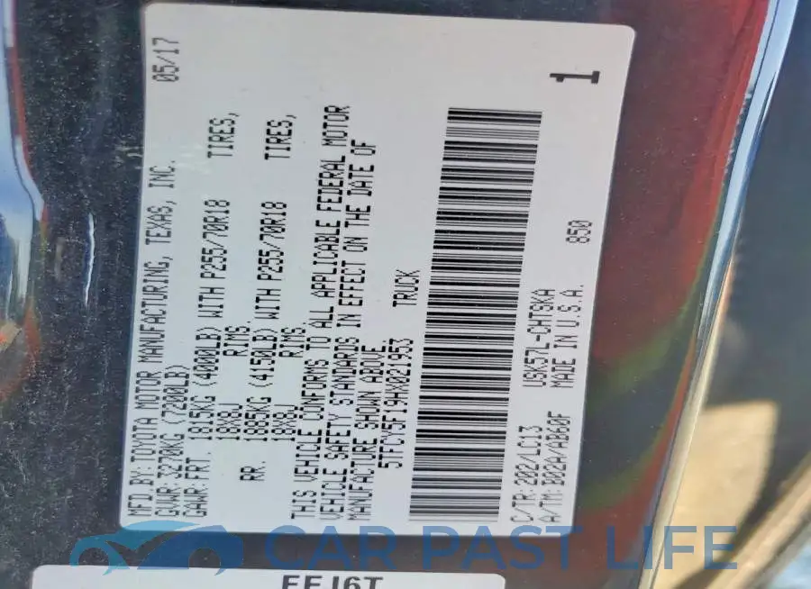 5TFCY5F19HX021953# 13