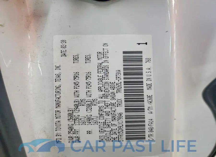 5TFRX5GN9LX179846# 12