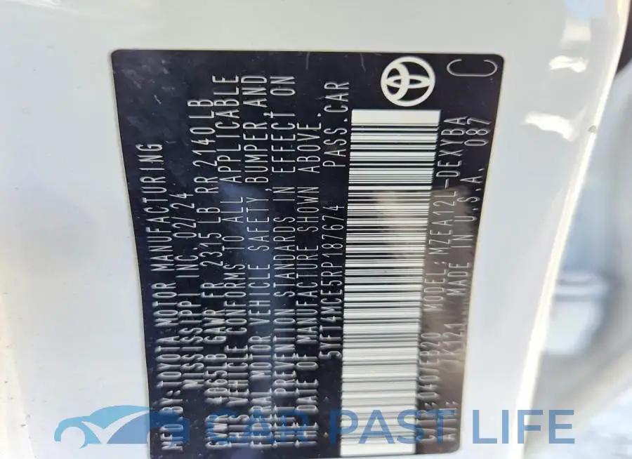 5YFT4MCE5RP187674# 12